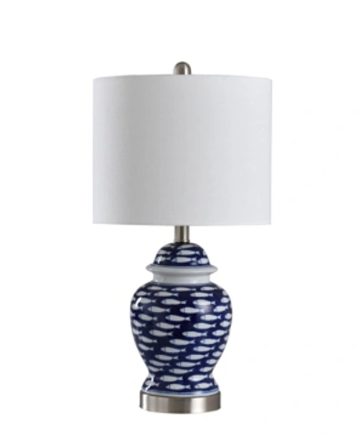 Shop Stylecraft School Of Fish Curved Table Lamp In Blue