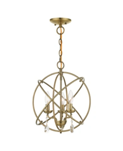 Livex Aria 3 Lights Convertible Chandelier Or Semi Flush In Gold-tone
