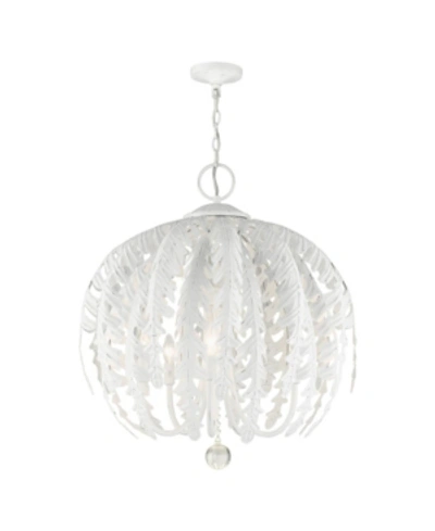 Shop Livex Acanthus 5 Lights Chandelier In Antique-like White