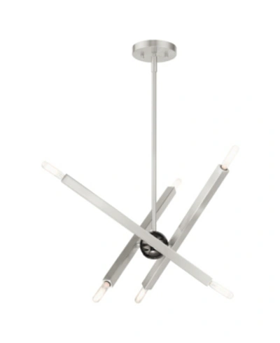 Livex Monaco 6 Lights Chandelier In Silver-tone