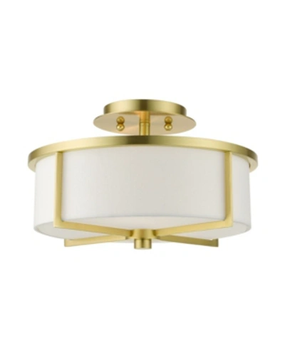 Livex Wesley 2 Lights Semi Flush In Gold-tone