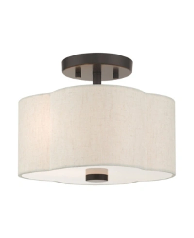 Livex Solstice 2 Lights Semi Flush In Bronze