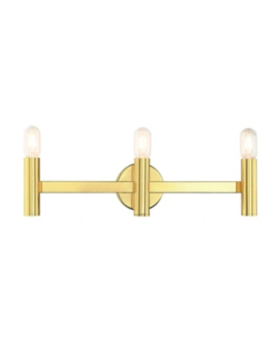 Livex Copenhagen 3 Lights Vanity Sconce In Gold-tone