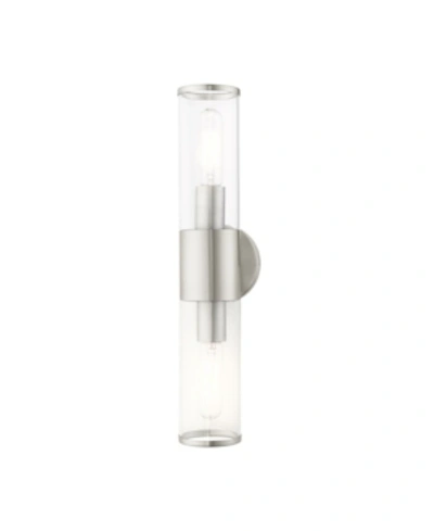 Livex Bancroft 2 Lights Vanity Sconce In Silver-tone