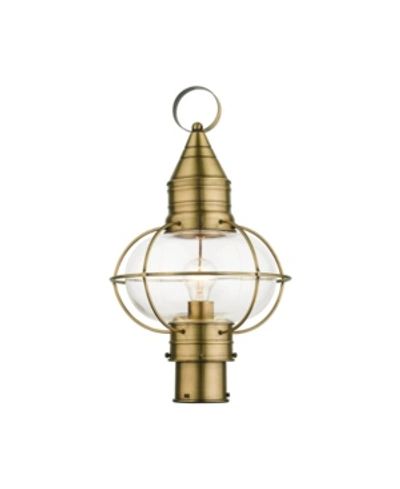 Livex Newburyport 1 Light Outdoor Post Top Lantern In Gold-tone