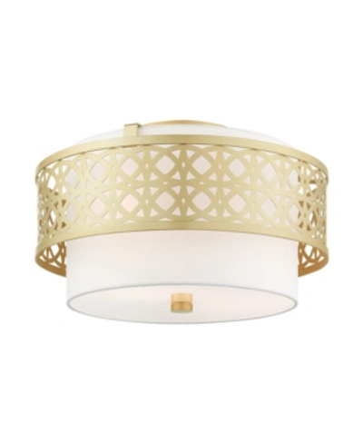 Livex Calinda 3 Lights Semi Flush In Gold-tone
