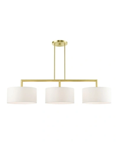 Livex Meridian 3 Lights Linear Chandelier In Gold-tone