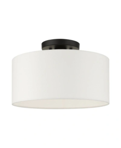 Livex Meridian 1 Light Semi Flush In Black