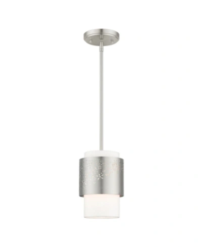 Livex Noria 1 Light Pendant In Silver-tone