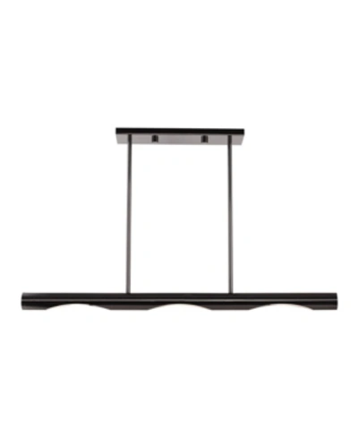 Livex Acra 3 Lights Linear Chandelier In Black Chrome