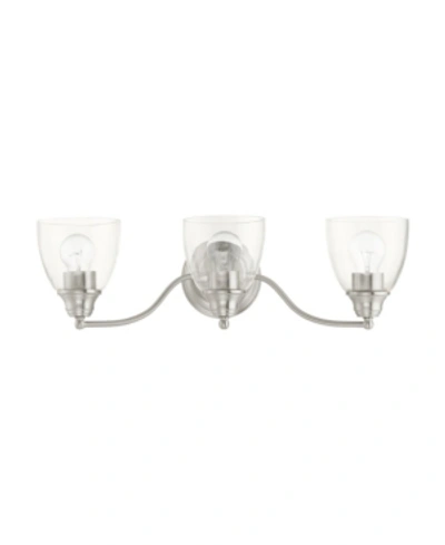 Livex Montgomery 3 Lights Vanity Sconce In Silver-tone