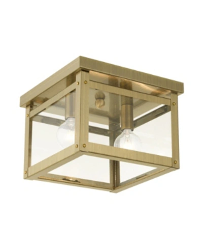 Livex Milford 2 Lights Flush Mount In Gold-tone