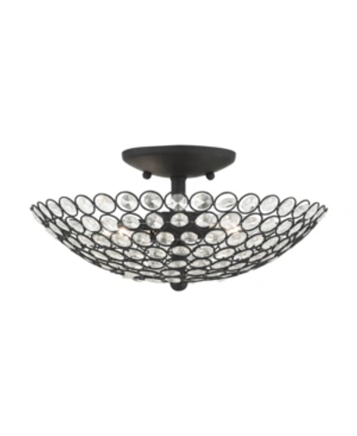 Livex Cassandra 2 Lights Semi Flush In Black