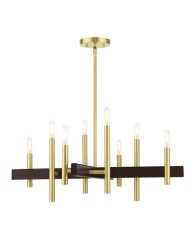 Livex Denmark 8 Lights Chandelier In Gold-tone