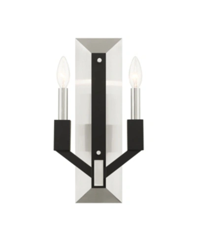 Shop Livex Beckett 2 Lights Double Sconce In Silver-tone