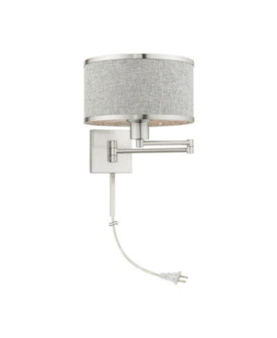 Livex Park Ridge 1 Light Swing Arm Wall Lamp In Silver-tone