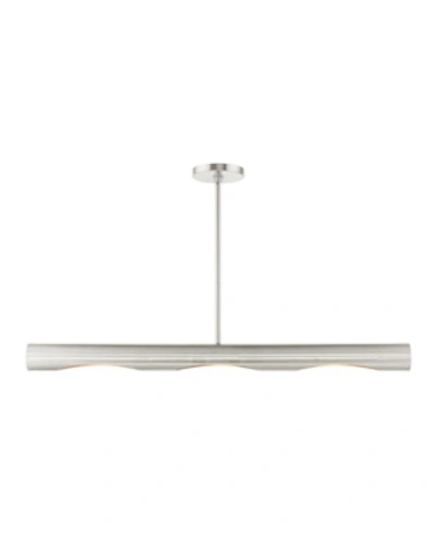 Livex Novato 3 Lights Linear Chandelier In Silver-tone