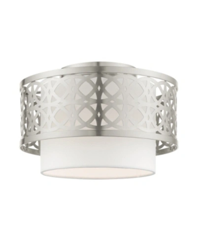 Livex Calinda 1 Light Semi Flush In Silver-tone