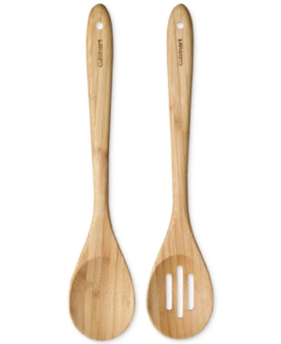 Shop Cuisinart Greengourmet Bamboo Serving Spoons, Set Of 2 In Wood
