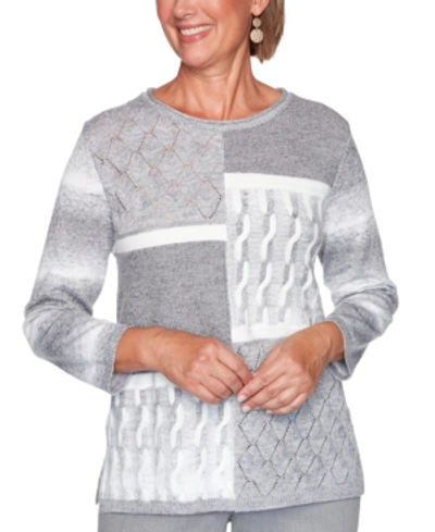 Shop Alfred Dunner Petite Glacier Lake Sweater In Pearl