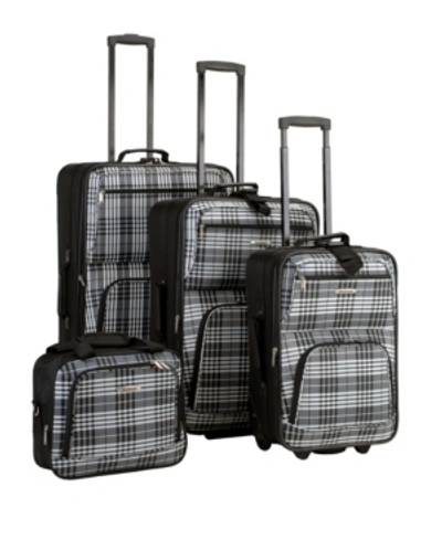 Shop Rockland 4-pc. Softside Luggage Set In Black Plaid