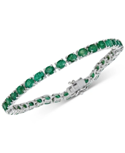 Macy's Emerald Tennis Bracelet (17 Ct. T.w.) In Sterling Silver(also Available In Sapphire) In Emerald