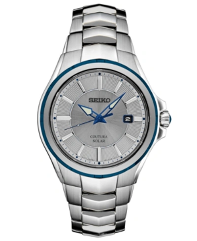 Shop Seiko Men's Coutura Solar Gray Stainless Steel Bracelet Watch 42.5mm In Silver