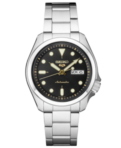 Shop Seiko Men's Automatic 5 Sports Stainless Steel Bracelet Watch 40mm In Black