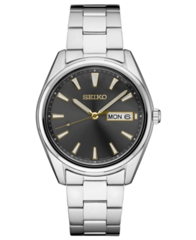 Shop Seiko Men's Essential Stainless Steel Bracelet Watch 40.2mm In Gray