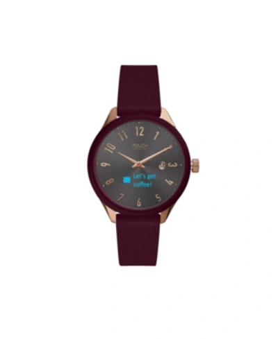 Shop Itouch Connected Women's Hybrid Smartwatch Fitness Tracker: Rose Gold Case With Merlot Leather Strap 38mm