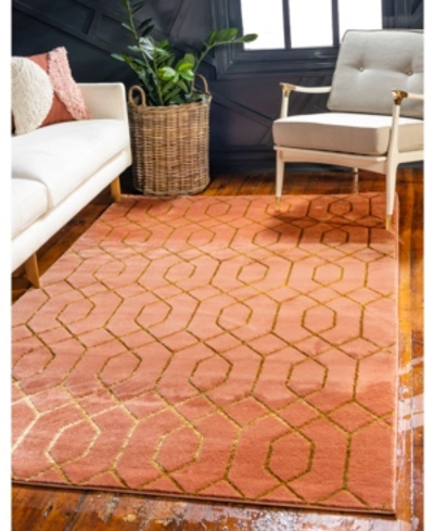 Shop Marilyn Monroe Glam Trellis Mmg001 2' X 3' Area Rug In Coral Gold