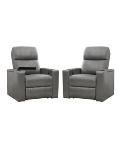 Shop Abbyson Living Thomas Power Recliner (set Of 2) In Grey