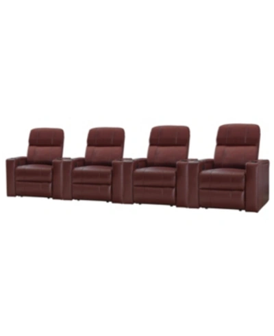Shop Abbyson Living Thomas Power Faux Leather Recliner, Set Of 4 In Red