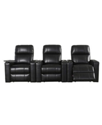 Shop Abbyson Living Thomas Power Faux Leather Recliner, Set Of 3 In Black