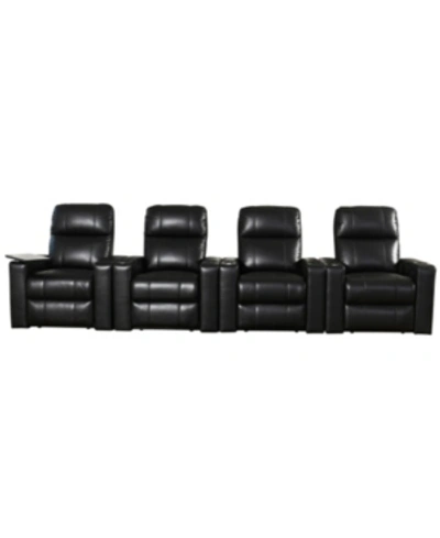 Shop Abbyson Living Thomas Power Faux Leather Recliner, Set Of 4 In Black