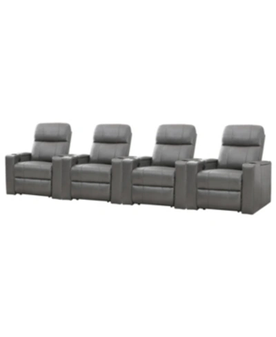 Shop Abbyson Living Thomas Power Recliner (set Of 4) In Grey