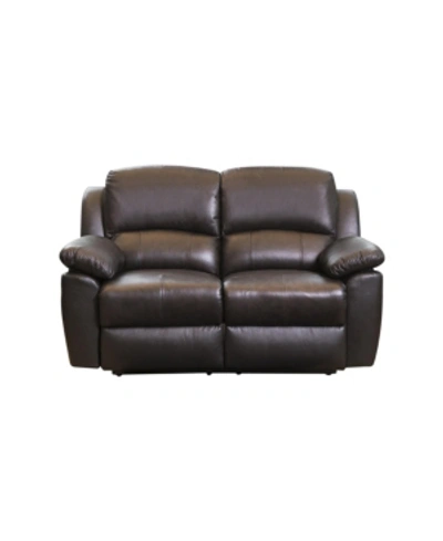 Shop Abbyson Living Simone Leather Recliner Loveseat In Brown