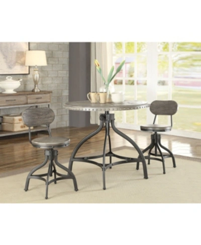 Shop Acme Furniture Fatima 3-piece Adjustable Counter Height Set In Gray