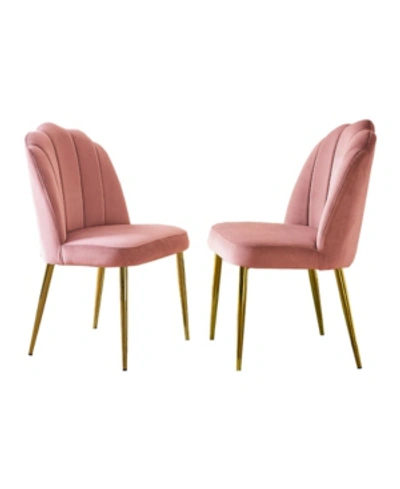 Shop Chic Home Chelsea Dining Chair, Set Of 2 In Pink