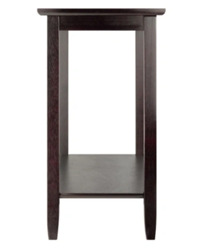 Shop Winsome Genoa Rectangular Console Table With Glass And Shelf In Dark Brown