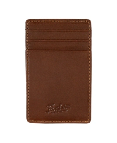 Shop Florsheim Men's  Leather-wrapped Magnetic Money Clip Card Case In Brown
