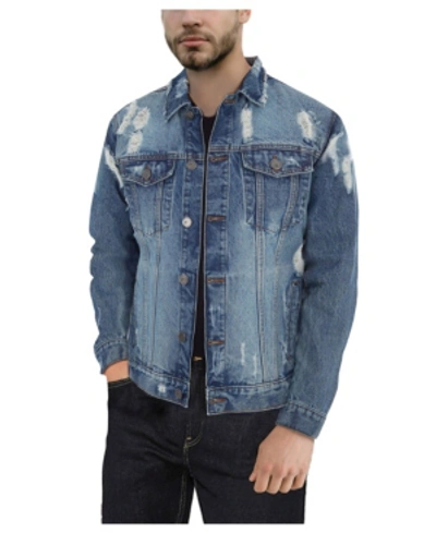 Shop X-ray Men's Slim Washed Denim Jacket In Medium Blue