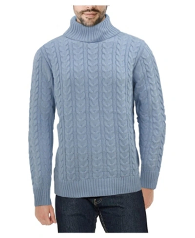 Shop X-ray Men's Cable Knit Roll Neck Sweater In Blue