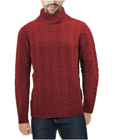 Shop X-ray Men's Cable Knit Roll Neck Sweater In Red