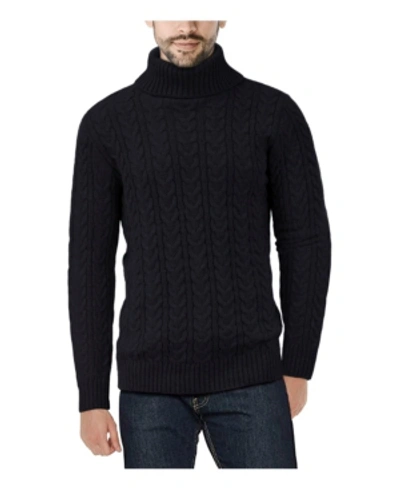 Shop X-ray Men's Cable Knit Roll Neck Sweater In Black