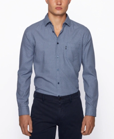Shop Hugo Boss Boss Men's Mypop 3 Slim-fit Shirt In Dark Blue