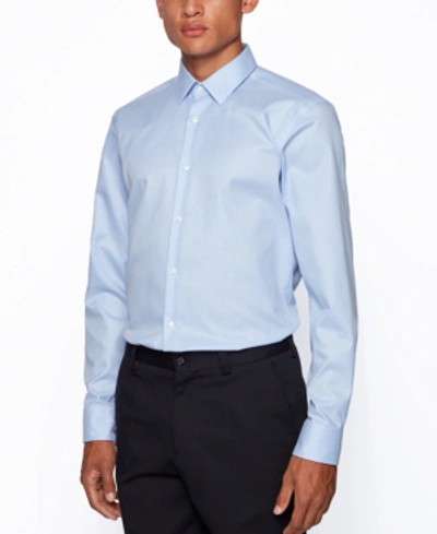 Shop Hugo Boss Boss Men's Eliott Regular-fit Shirt In Light/pastel Blue
