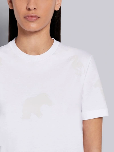 Shop Thom Browne White Cotton Jersey Multi-animal Icon Print Short Sleeve Tee