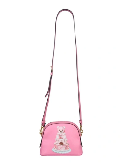 Shop Moschino Cake Teddy Bear Pink Polyester Shoulder Bag