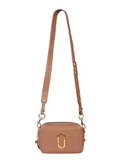 Shop Marc Jacobs Softshot 21 Brown Leather Shoulder Bag